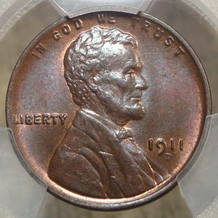 1911-D Lincoln Cent, Choice Uncirculated, PCGS MS-63BN