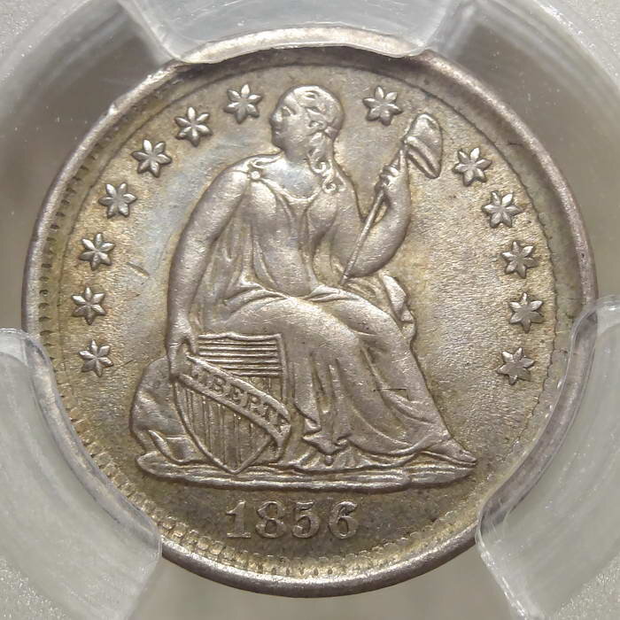 1856 Liberty Seated Half Dime, Uncirculated, PCGS MS-62, PQ