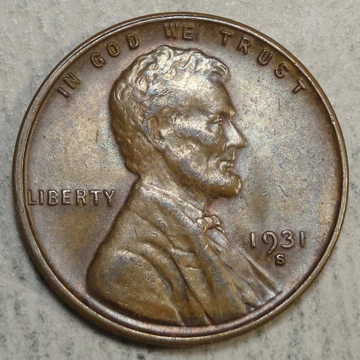 1931-S Lincoln Cent, Choice Almost Uncirculated