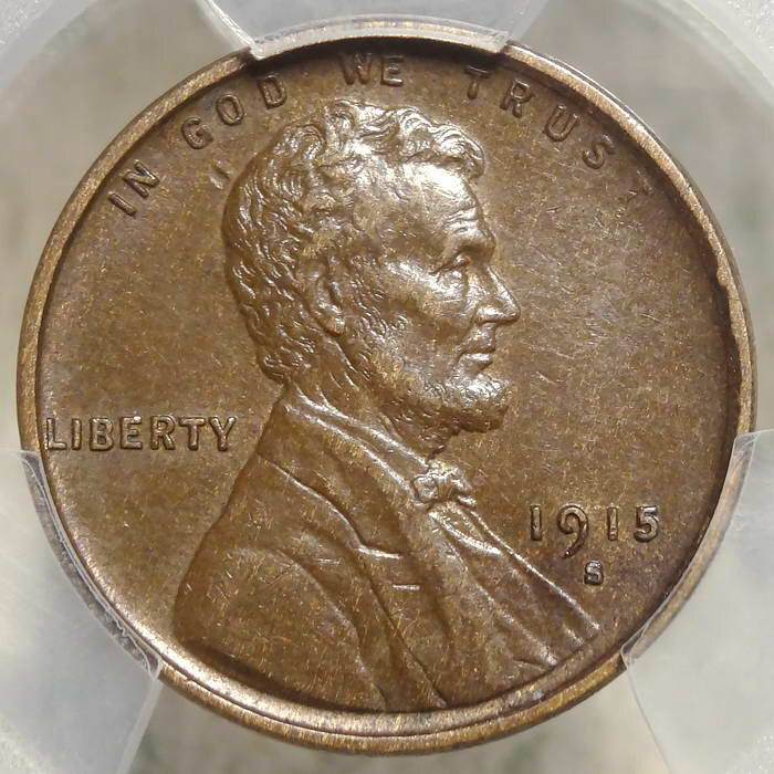1915-S Lincoln Cent, Original AU/Unc "Slider", PCGS AU-58