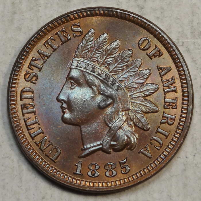 1885 Indian Cent, Choice Uncirculated, Nice Color 