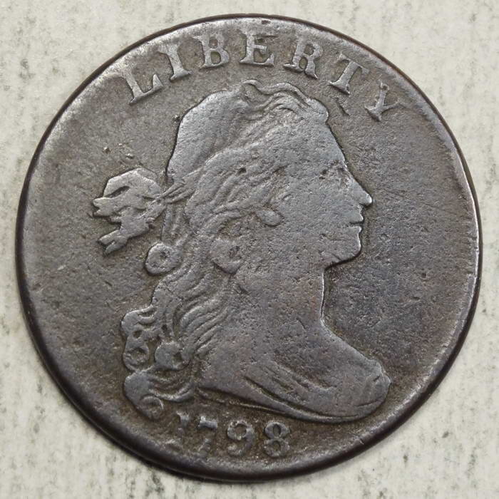 1798 Draped Bust Large Cent, Second Hair Style, Fine Details