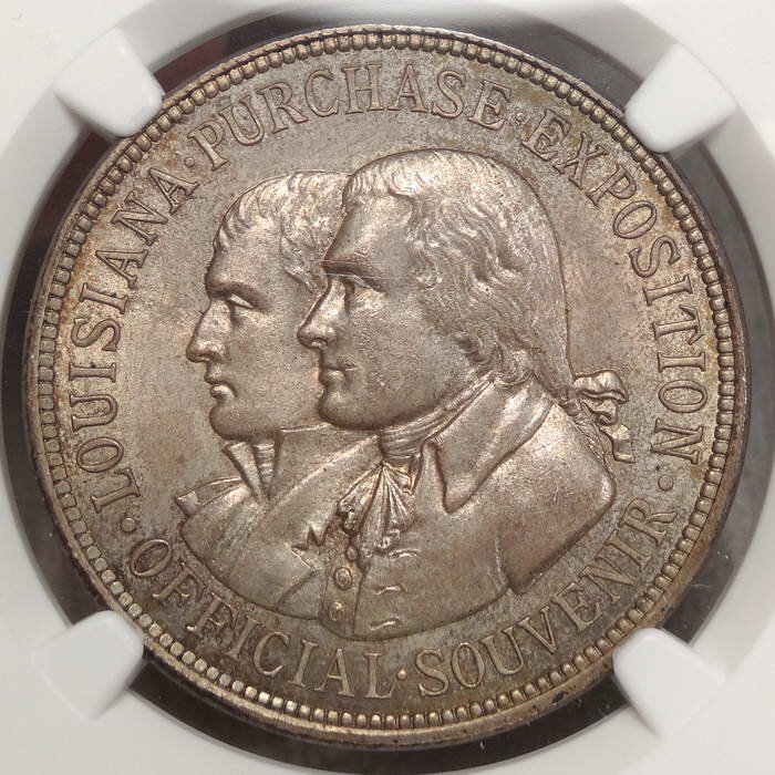 HK-299, Official Medal 1904 Louisiana Purchase Expo, NGC MS-65