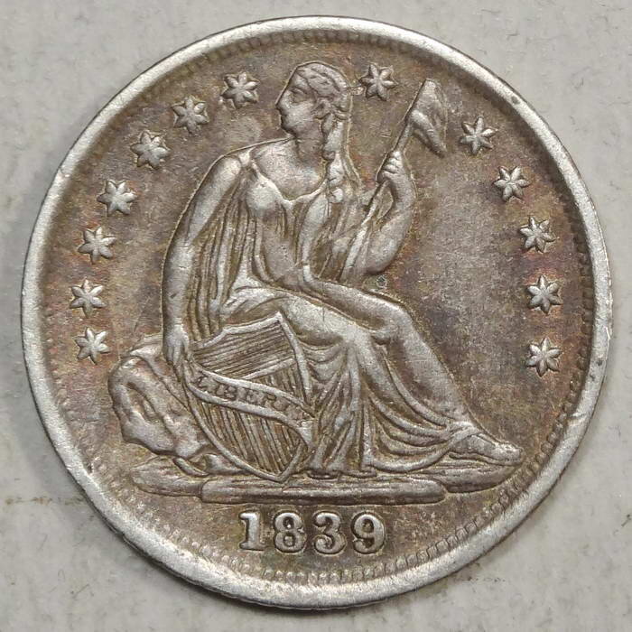 1839 Liberty Seated Half Dime, Extremely Fine+