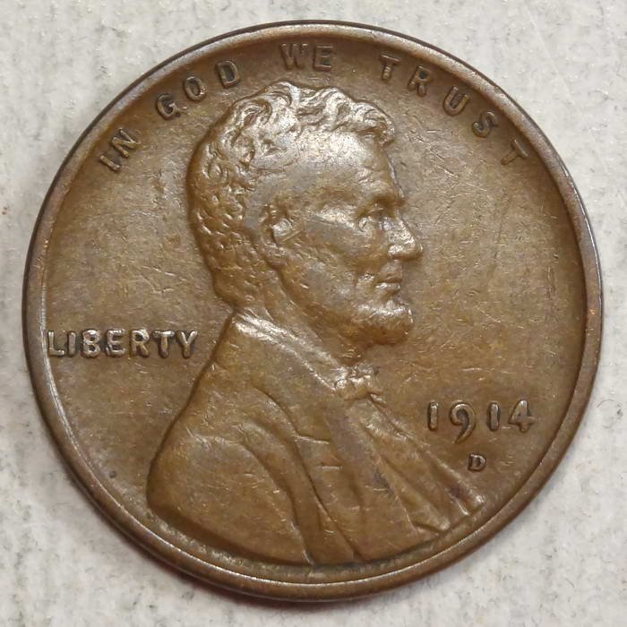 1914-D Lincoln Cent, Choice Very Fine, Key Date, Scarce