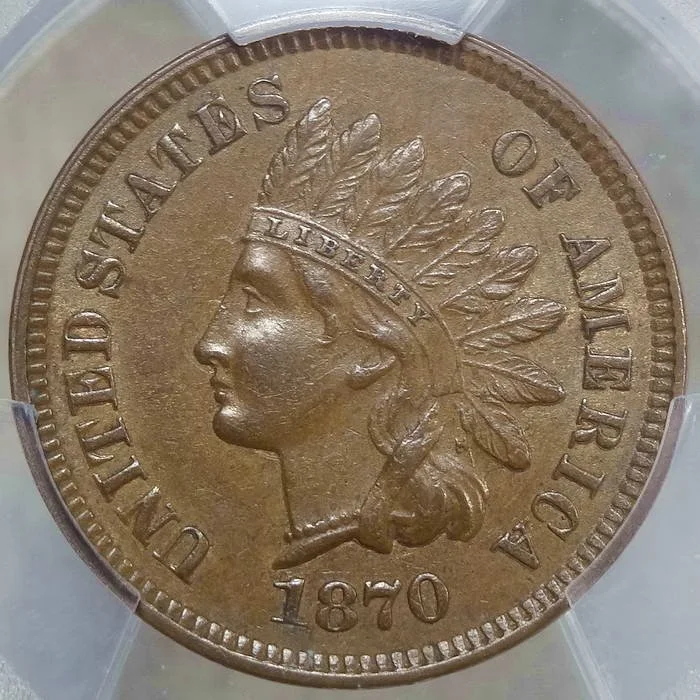 1870 Indian Cent, PCGS/CAC AU-55, FS-801, Snow-14, Doubled Die Reverse