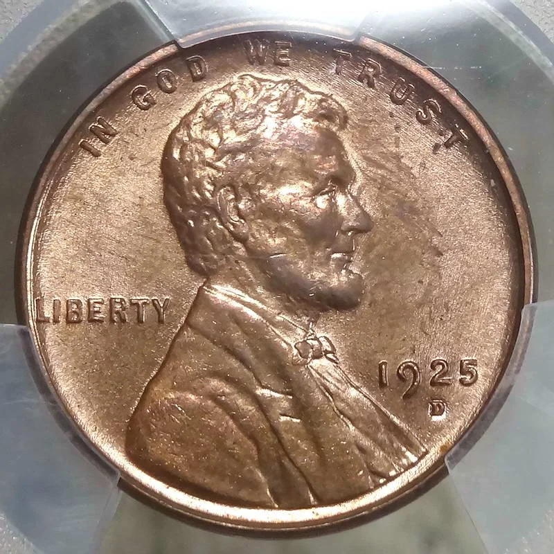 1925-D Lincoln Cent, PCGS MS-63RB, Near Red, Well Struck