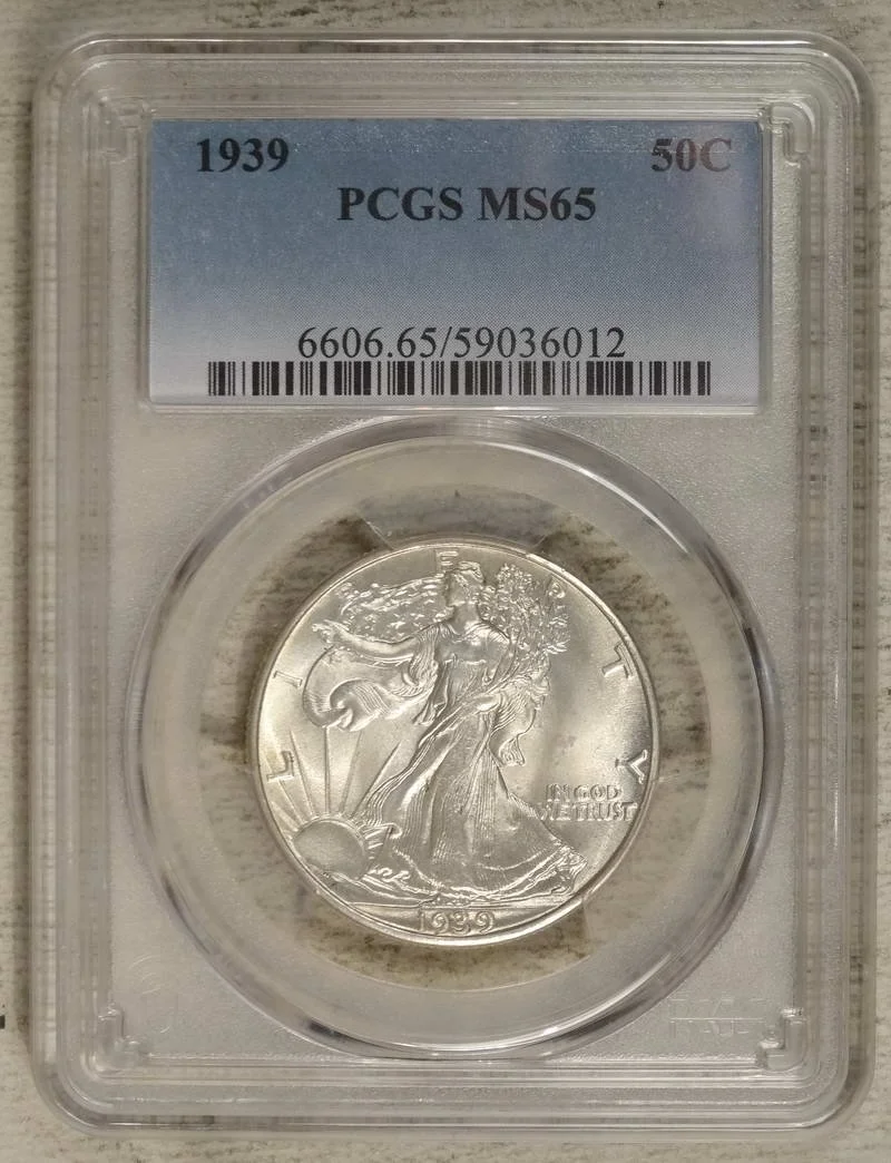 1939 Walking Liberty Half Dollar, Gem BU, PCGS MS-65