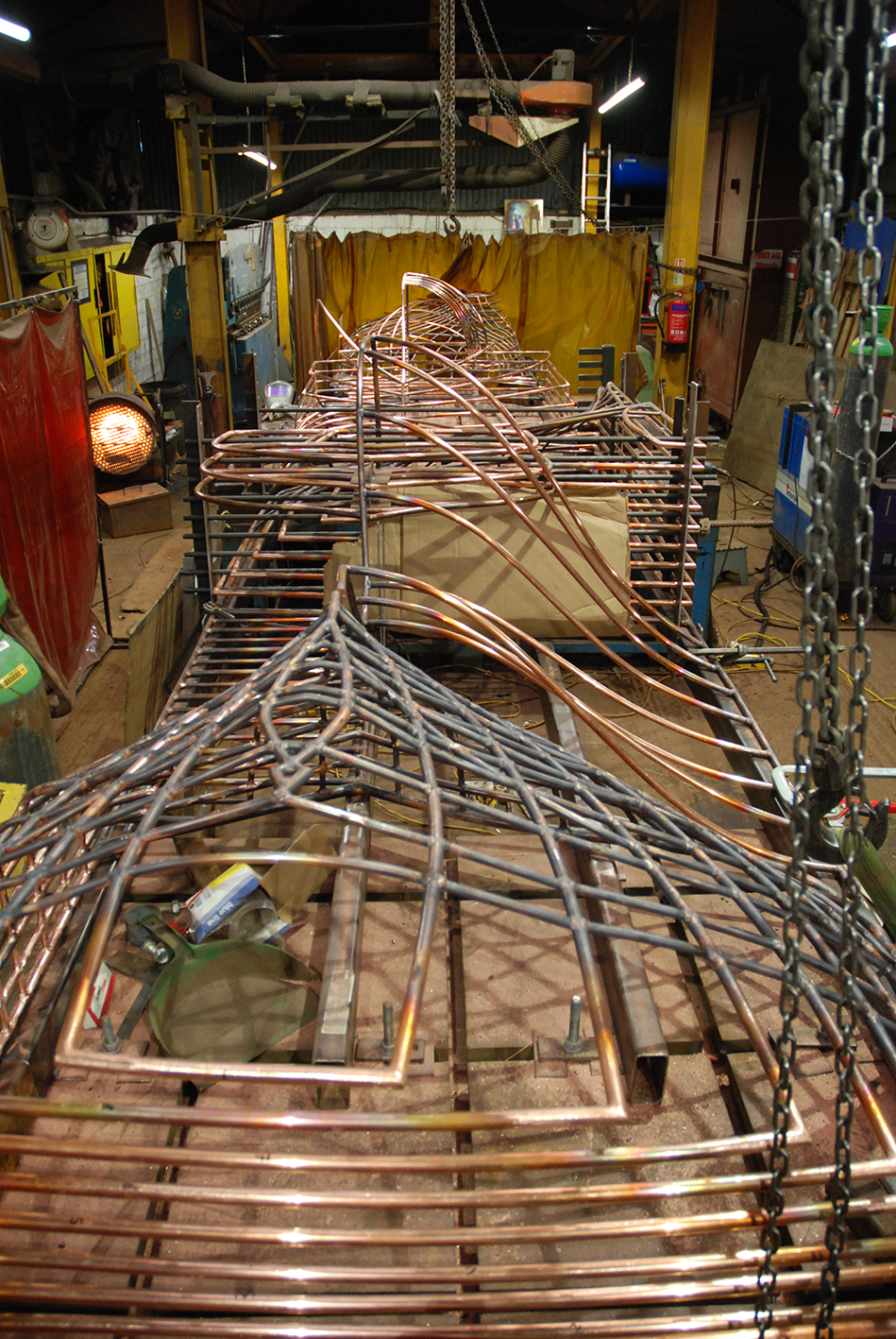 Copper Sculpture by Rebecca Gouldson under fabrication by Art Fabrications www.rebeccagouldson.co.uk