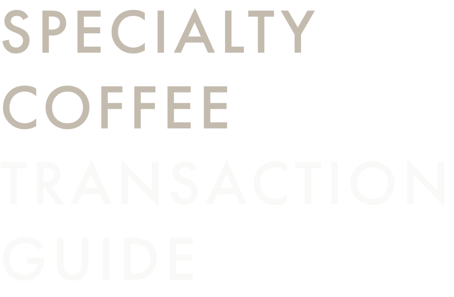 Specialty Coffee Transaction Guide