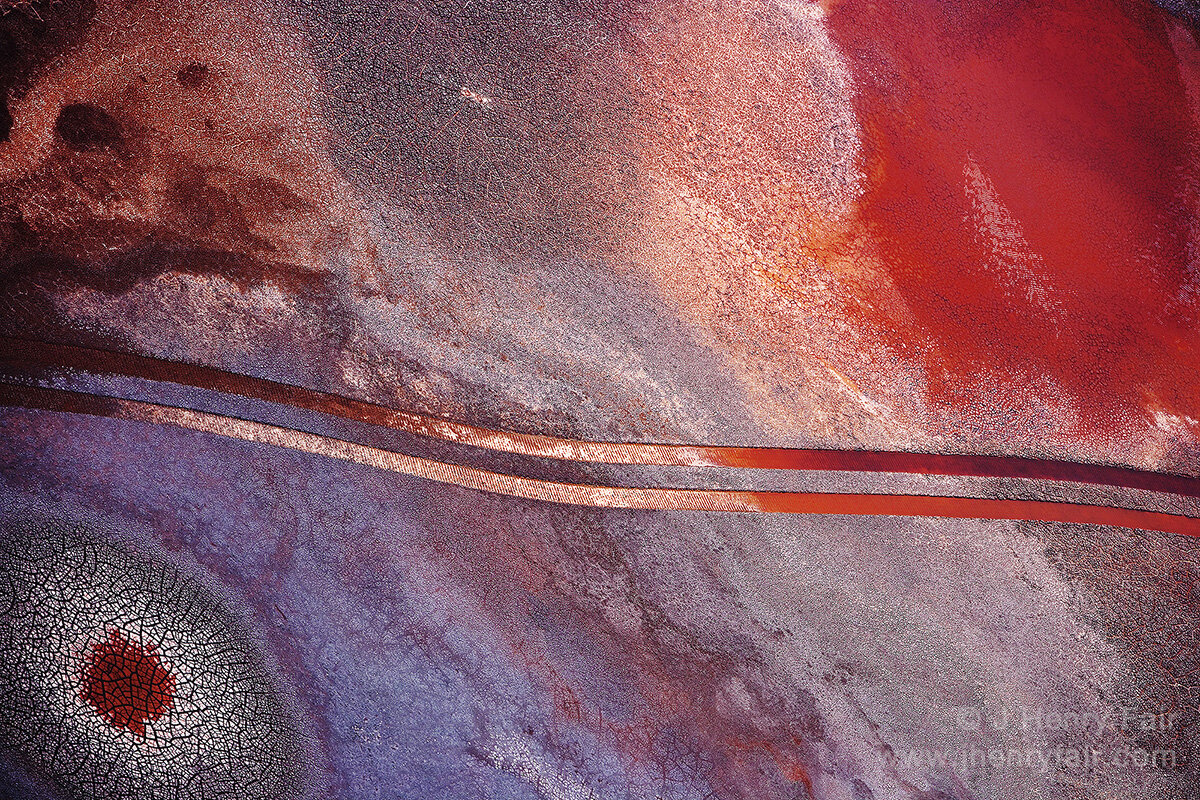 Tracks in bauxite waste