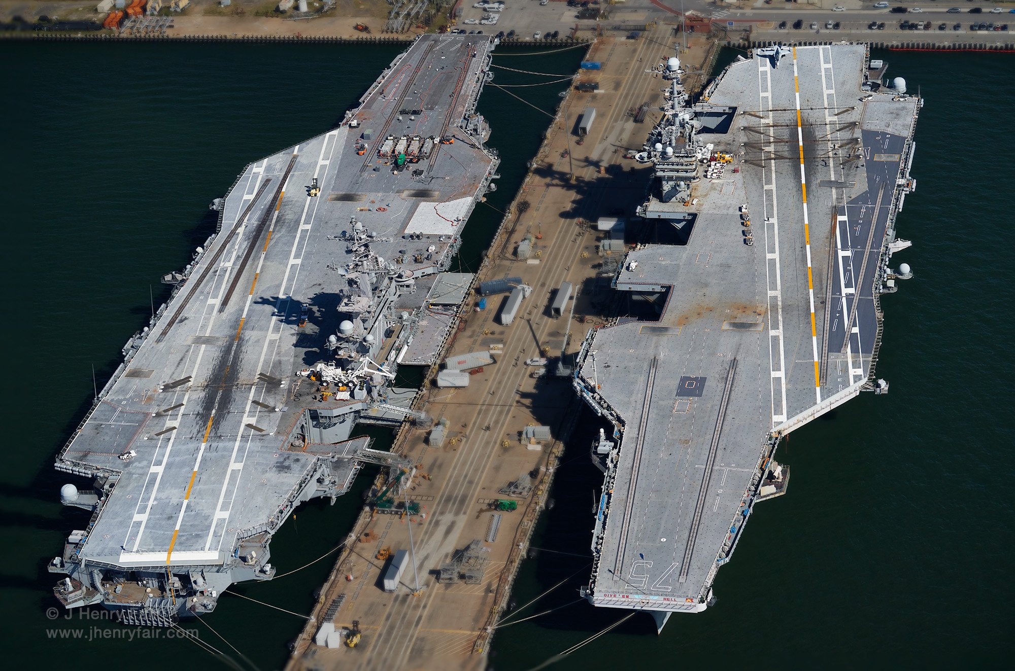  aircraft carriers at dock 