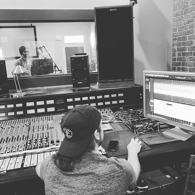 Mike&rsquo;s laying down vocals on our upcoming single, City Minus the Crown, at our friend Vaughn&rsquo;s @hollywoodstudiosofpittsburgh