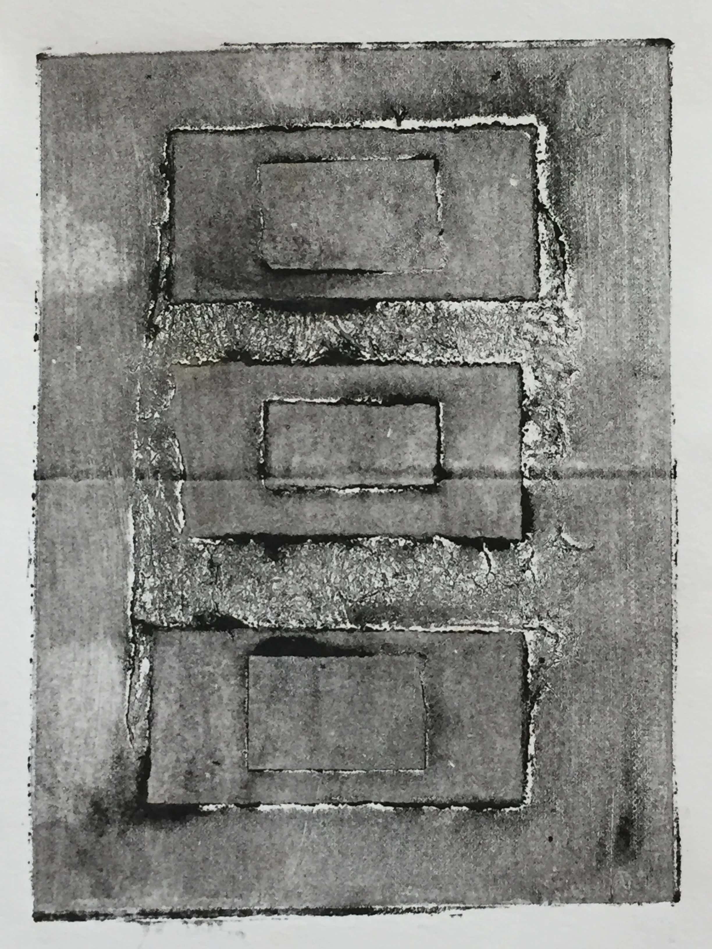  “Mono-three”  Block Print  2/6  4x6  2001 