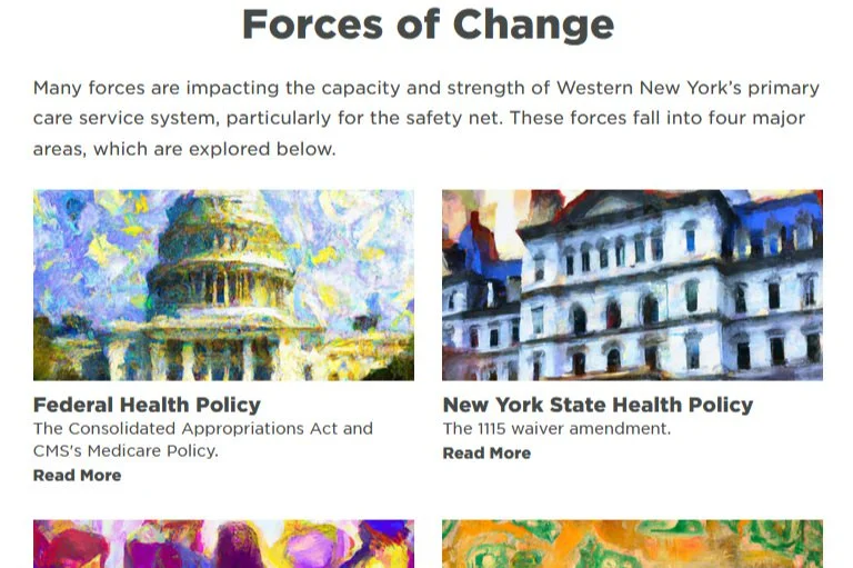 Central New York primary care assessment document showing "forces of change"