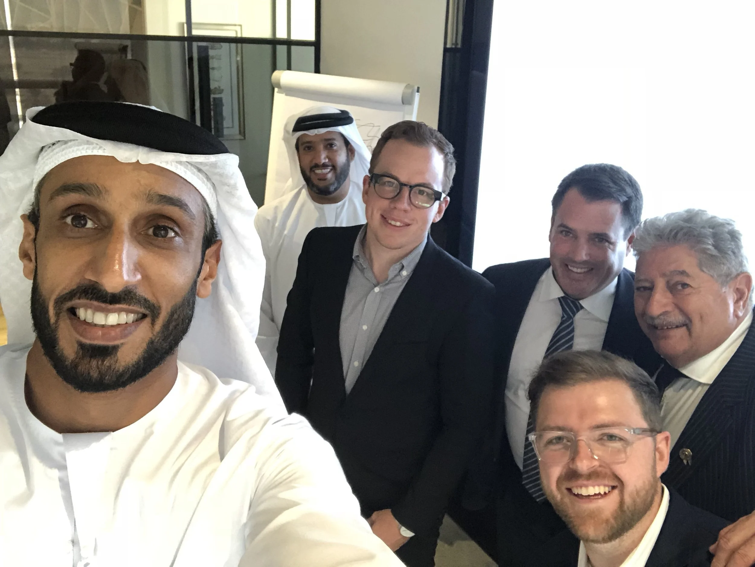 Event: NORTH Inc visited Dubai investigating investment opportunities and demonstrated its Focals technology at Dubai Futures Participants: (l to r) His Excellency, Kahlfan Benloul, CEO, Dubai Futures Stephen Lake, CEO, NORTH Inc Mike Galbraith, CFO, NORTH Inc Shawky Fahel, CMEC