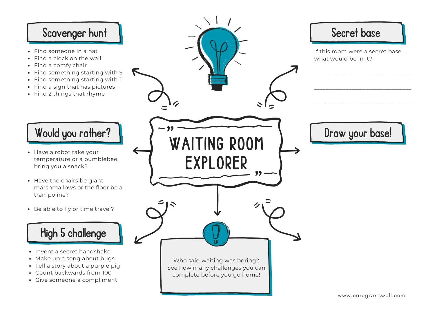 Downloadable activity sheet to help make doctor's appointments more fun for kids