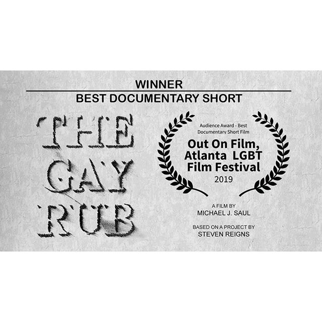 The documentary by @michaelsaulfilm about The Gay Rub has won another award! Thank you to the audience members at the Out On Film Atlanta LGBT Film Festival for the &quot;Audience Award - Best Documentary Short Film&quot;. @outonfilm #outonfilmatlant