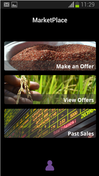 Marketplace App user interface