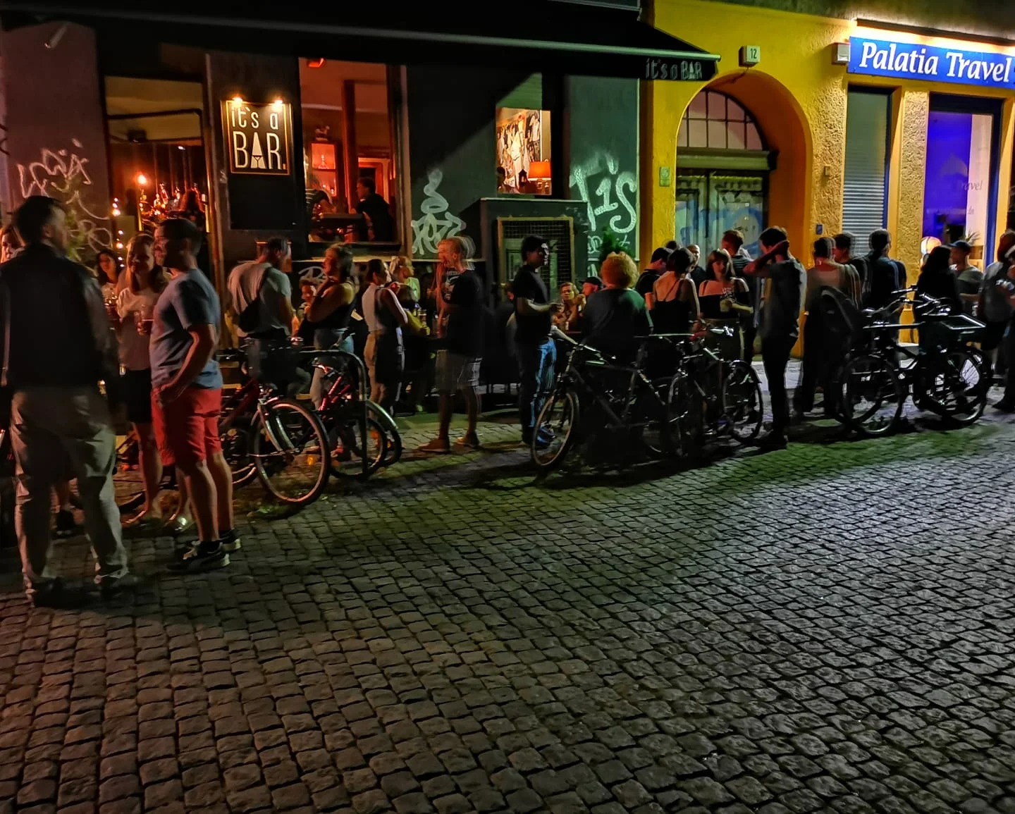 Outside was cooler than inside at It’s a Bar.
