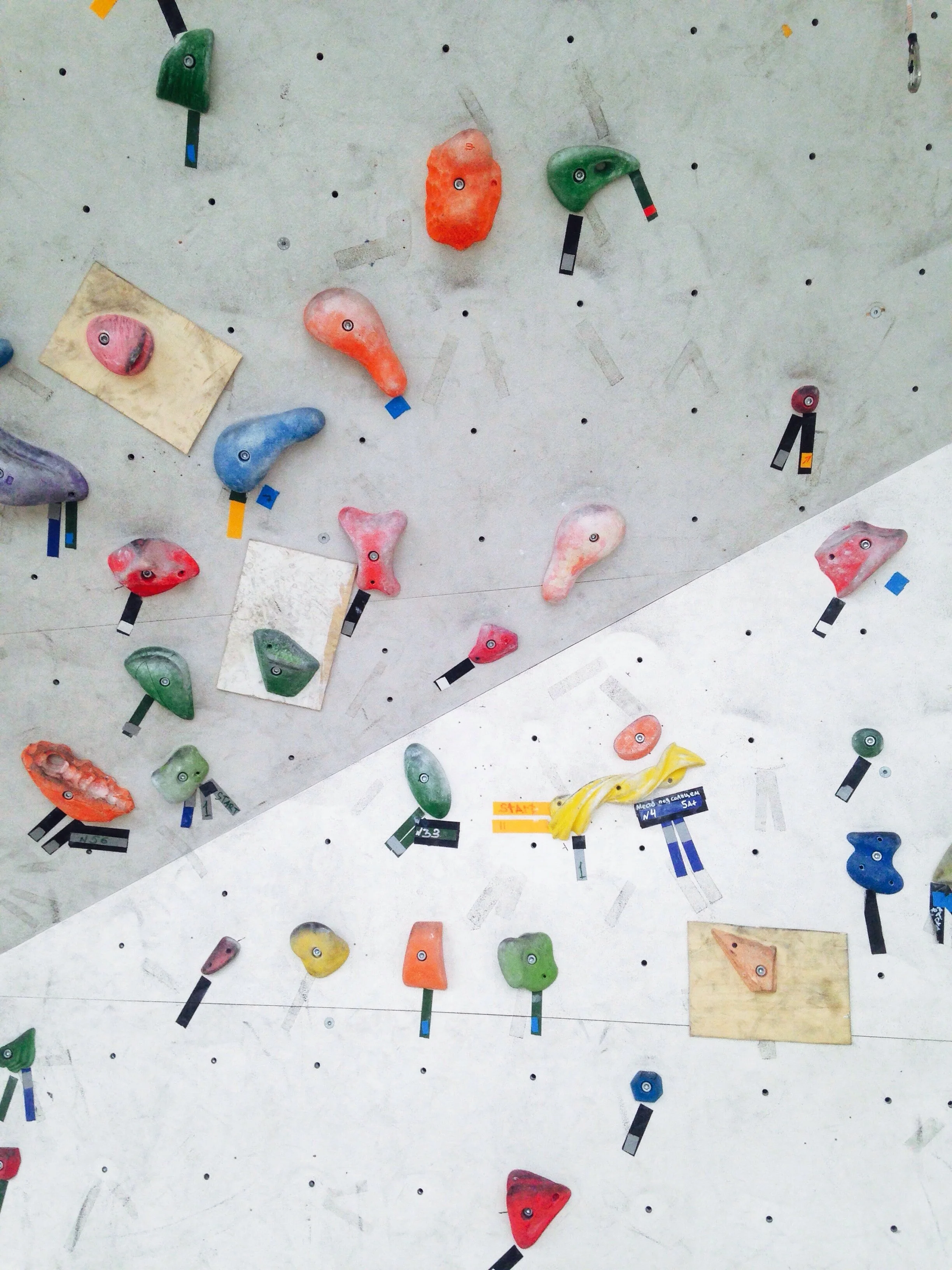 photo of a v. strange bouldering wall by david pisnoy