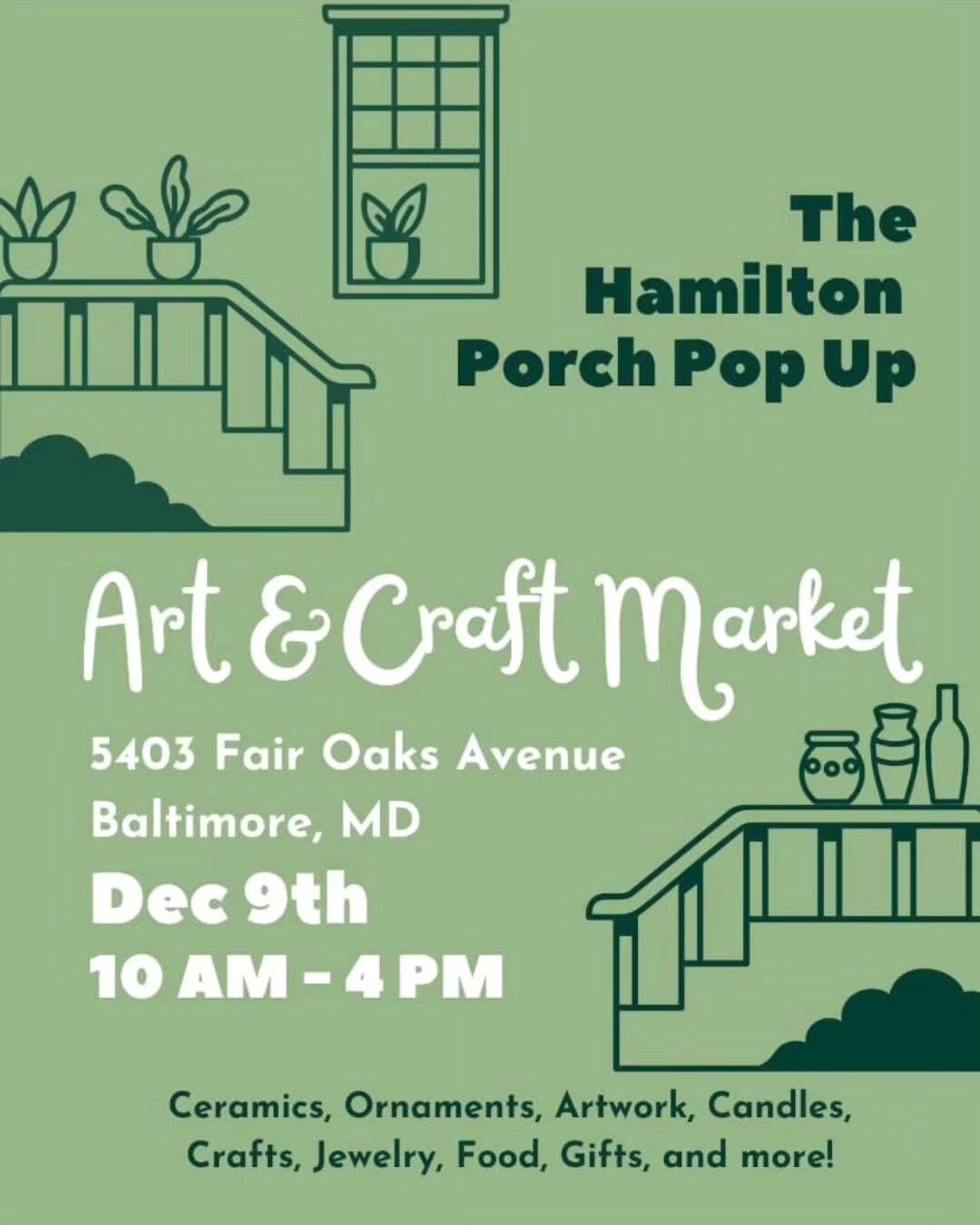 Today's the day! Stop by @katie_gillis_ceramics front porch to shop SO MANY local arts and crafts! Treat a loved one or yourself. Our yarn will be there!