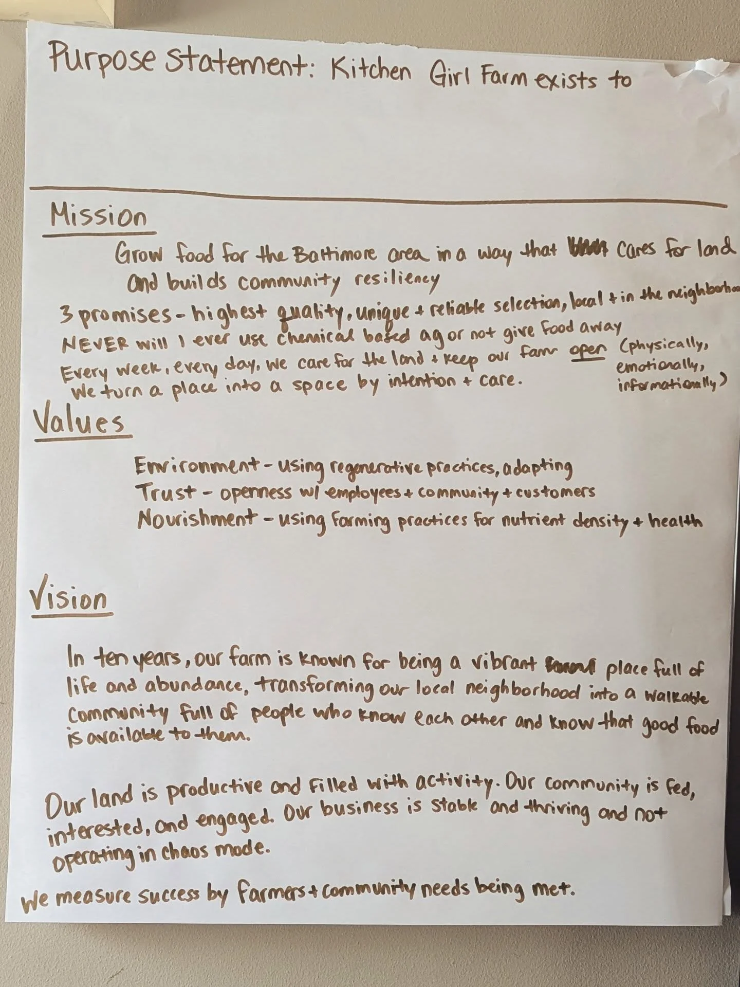 📋 Last week, I had the opportunity to step back and work on the big picture behind the farm with @farmpreneurs_ . Though I carry our vision, mission, purpose, values, and motivations with me every day, it was valuable to think them through and write