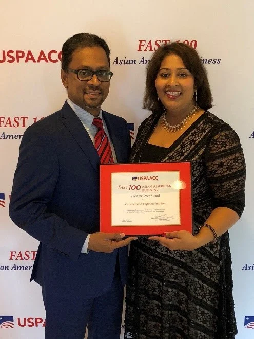 Pictured: Chella Subram, President and Susy G. Manimuthu, Manager of Cornerstone Engineering, Inc.
