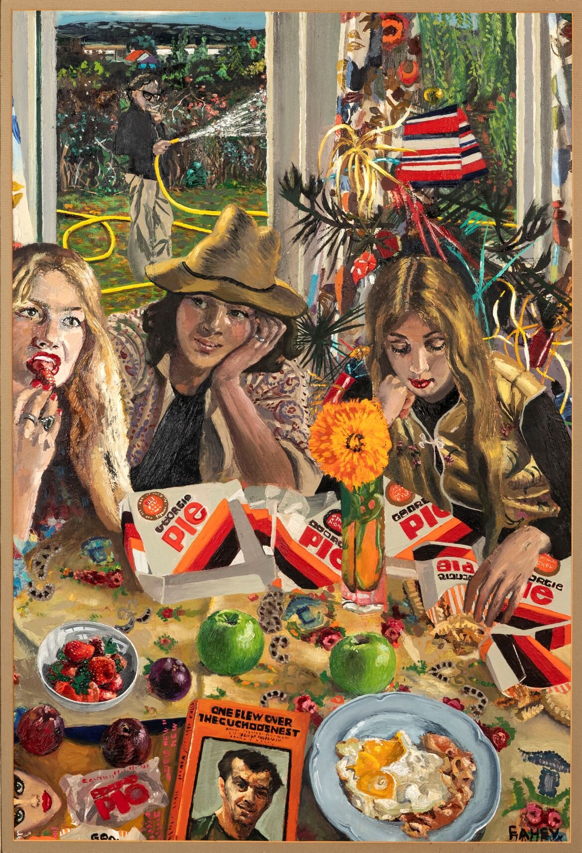  Jacqueline Fahey,  Georgie Pies for Lunch , 1977, Oil on board, Private collection, Wellington 