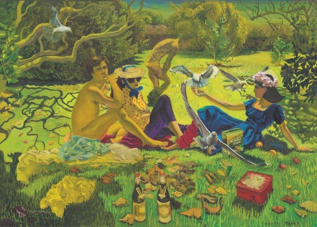  Jacqueline Fahey,  Luncheon on the Grass , 1981-82, Oil on canvas, Collection William Dart, Auckland 