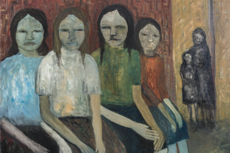 Star Gossage,  Pa Girls , 2013, oil on board, Private collection, Auckland