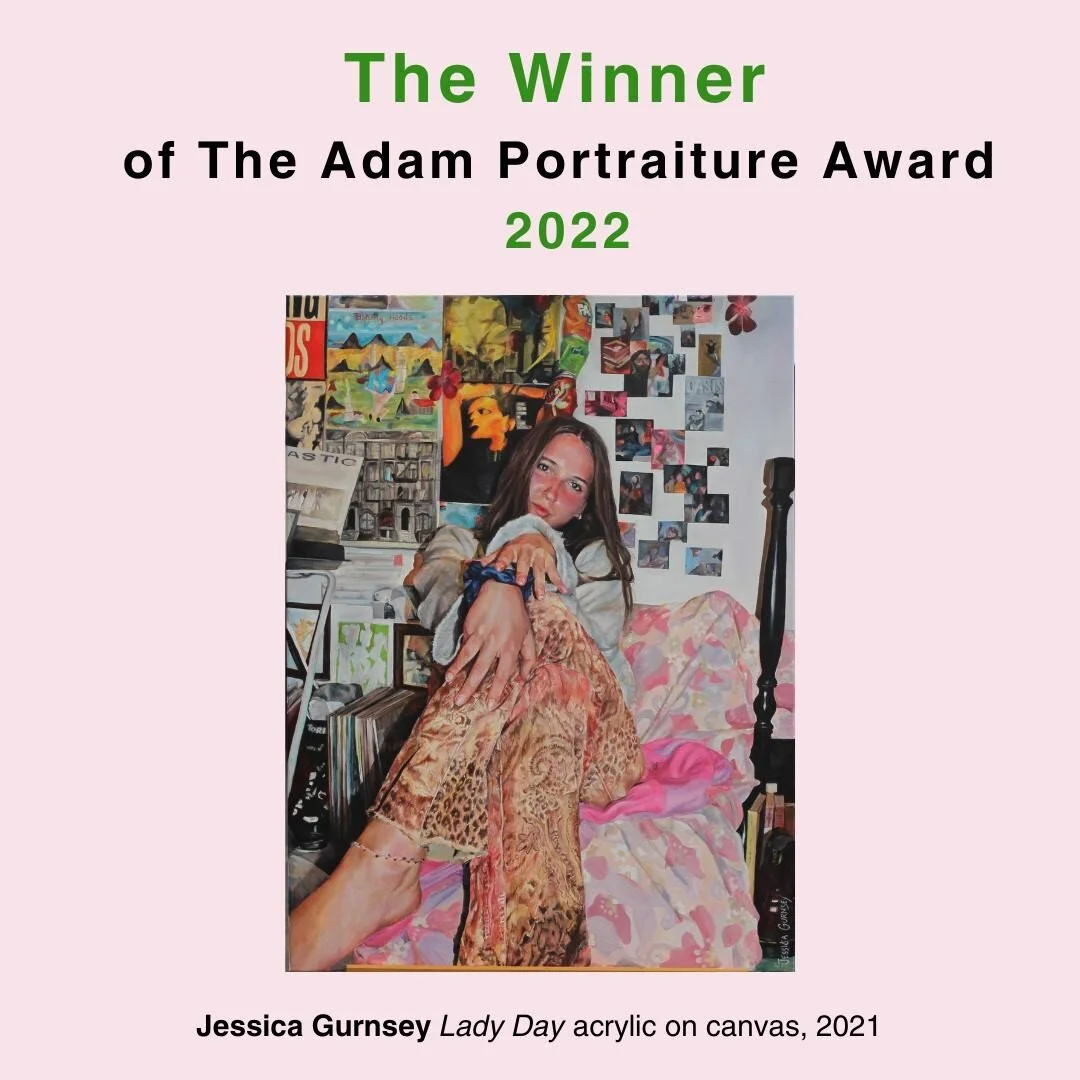We whakamihi our Adam Portraiture Award Winner 2022 Jessica Gurnsey with her self portrait 'Lady Day'. The youngest winner ever at just 18 years old! 
The runner up prize goes to the tino ātaahua portrait 'INK The CREATIVE SOUL' 2022 by Gwyn Hughes! 