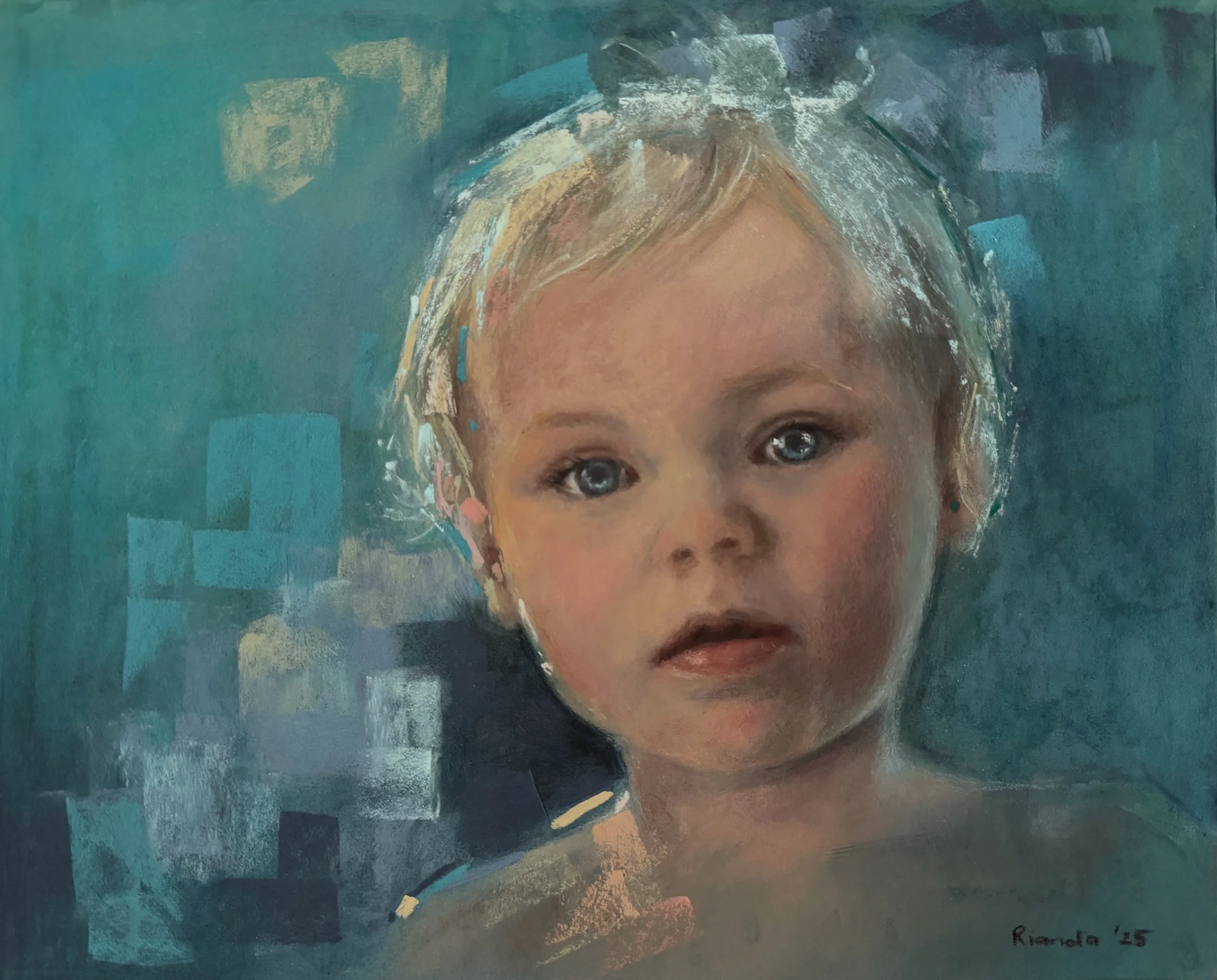Rianda De Roe, Portrait of My Son, 2025. Soft Pastel.