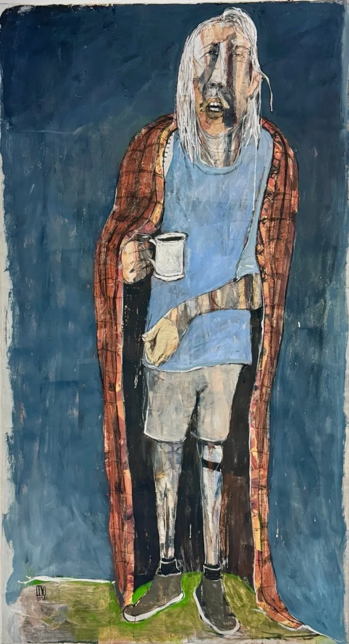 Ilya	Volykhine, Brett in a Blanket, 2026. Oil & mixed media on 360gsm Hahnemuhle paper.