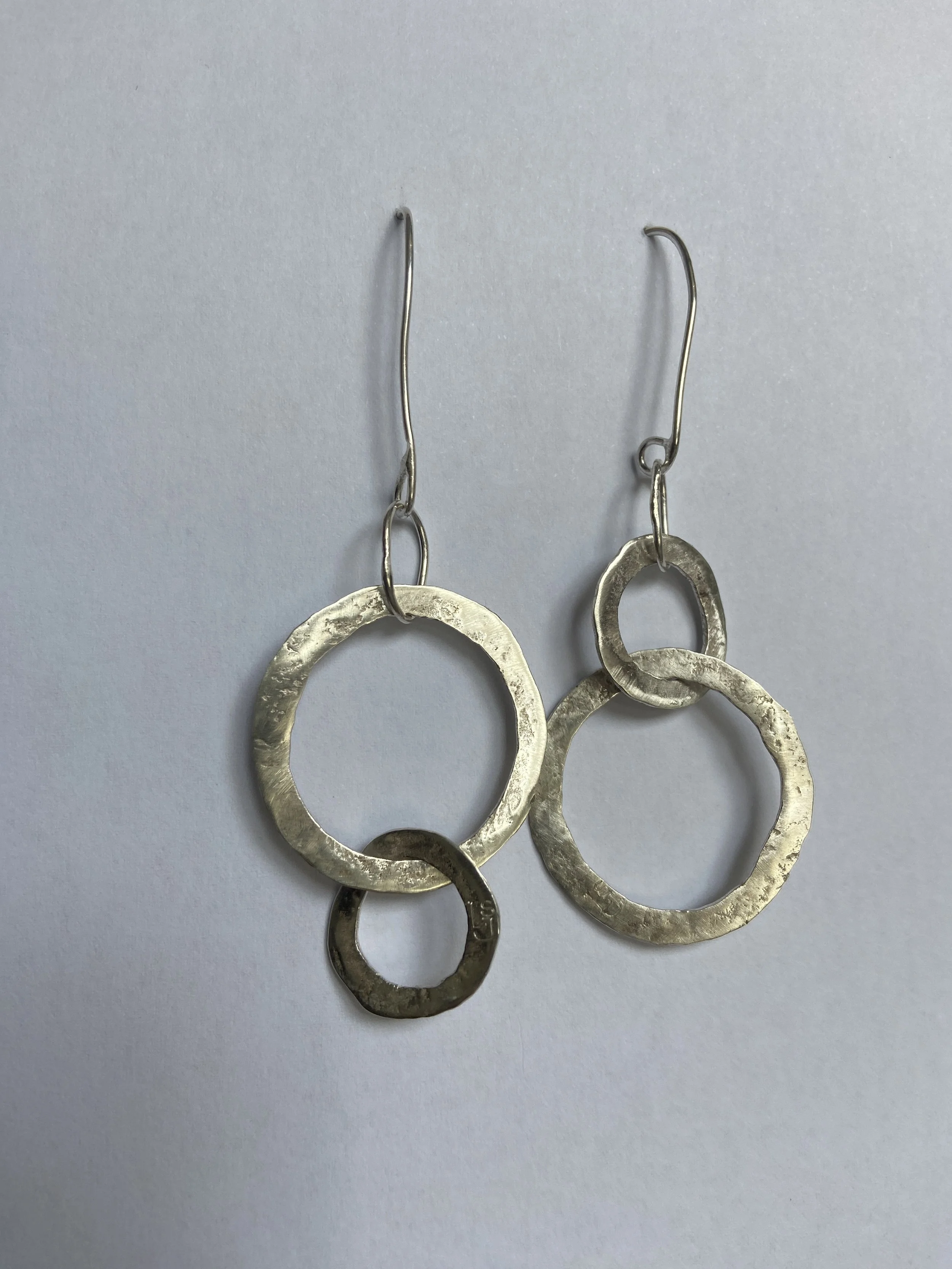 Louise Johns - Large Silver Hoop Earrings