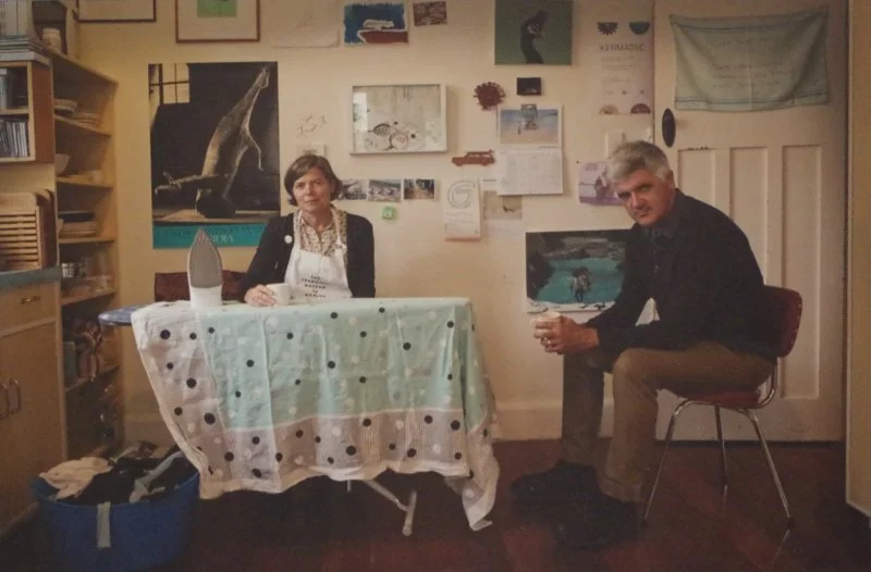 Matt Grace, Gregory O’Brien and Jenny Bornholdt (After Robin Morrison), 2015. Ink jet print on archival paper. Collection of the New Zealand Portrait Gallery Te Pūkenga Whakaata.