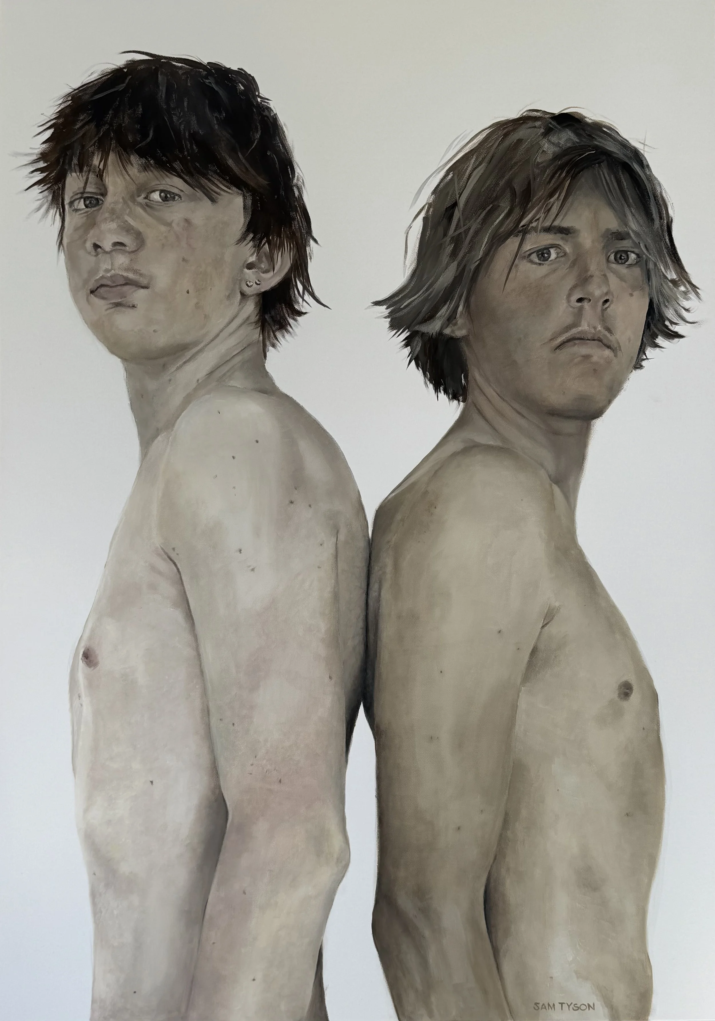 Sam Tyson, Cousins, 2026. Oil.