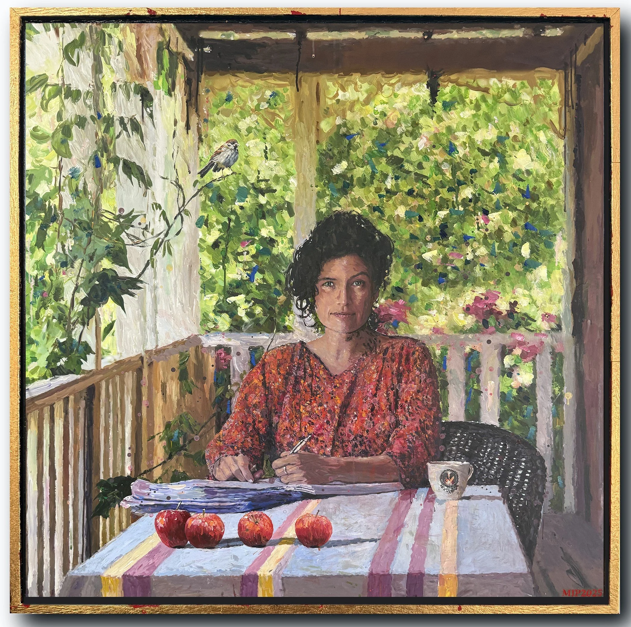 Matthew Palmer, Noelle McCarthy at home in the Wairarapa, 2026. Acrylic and Oil on board.