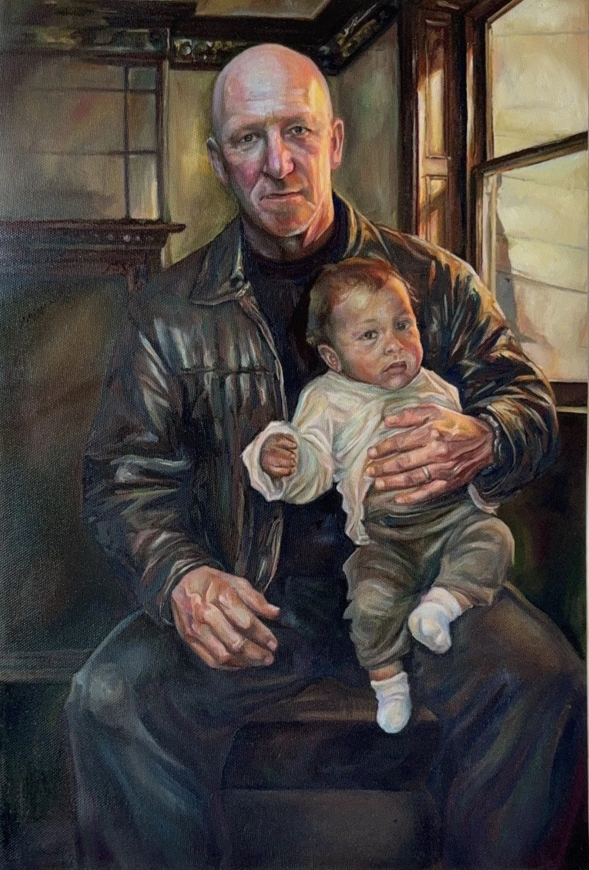 Amīria Gentry-Tuck, Before t Blurs/ Held, 2026. Oil on canvas.