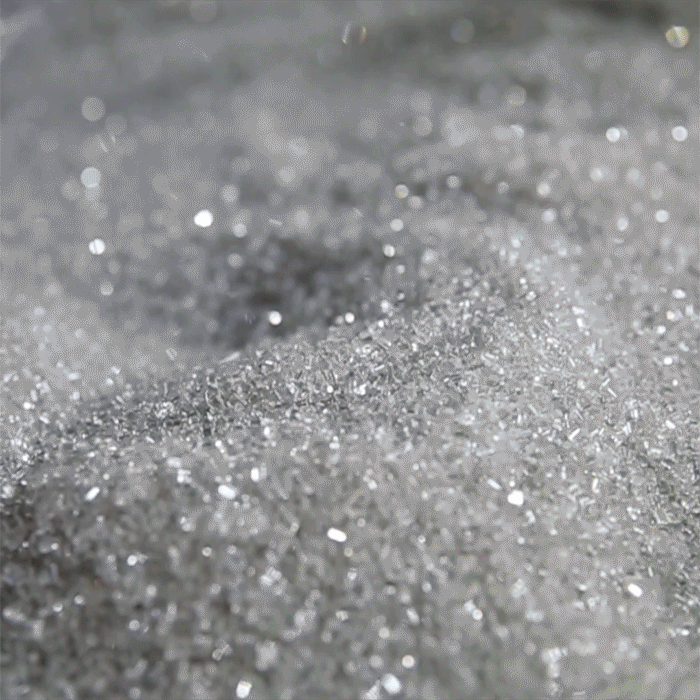 Clear PET bottle chips ready for extrusion.