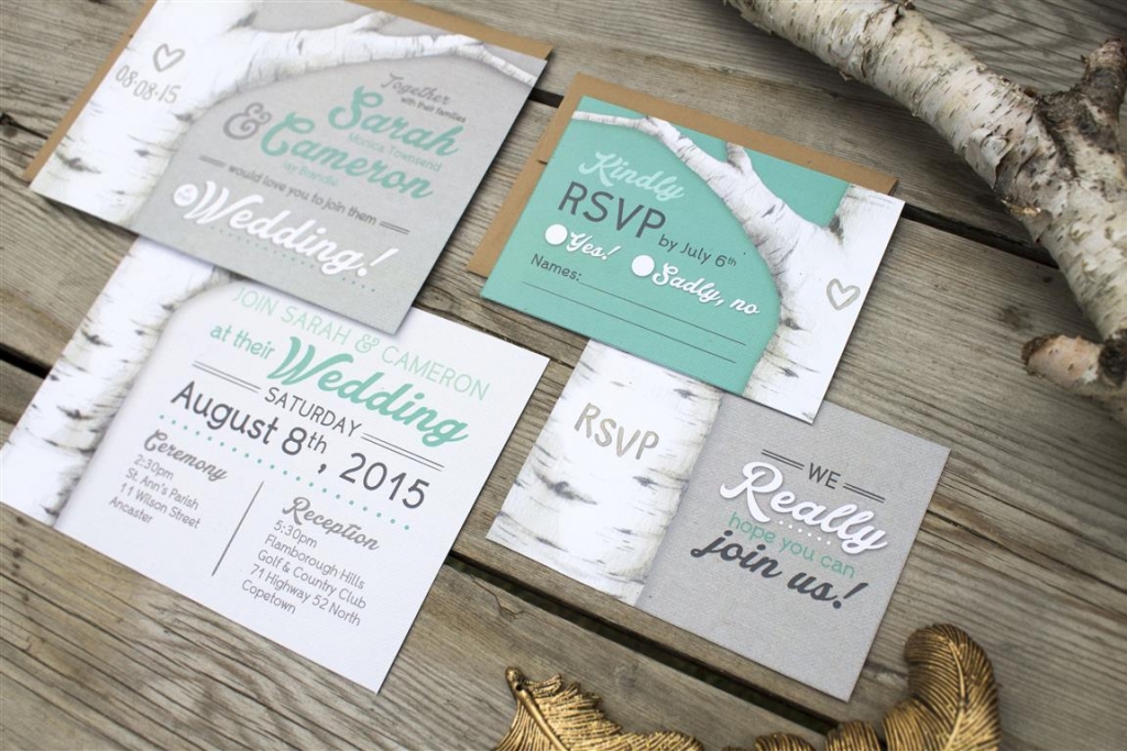 Rustic Birch Tree Watercolour Wedding Invitations and Stationery by Alicia's Infinity - www.aliciasinfinity.com