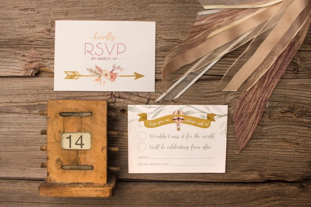 Wanderlust Hot Air Balloon Wedding Invitations by Alicia's Infinity - www.aliciasinfinity.com