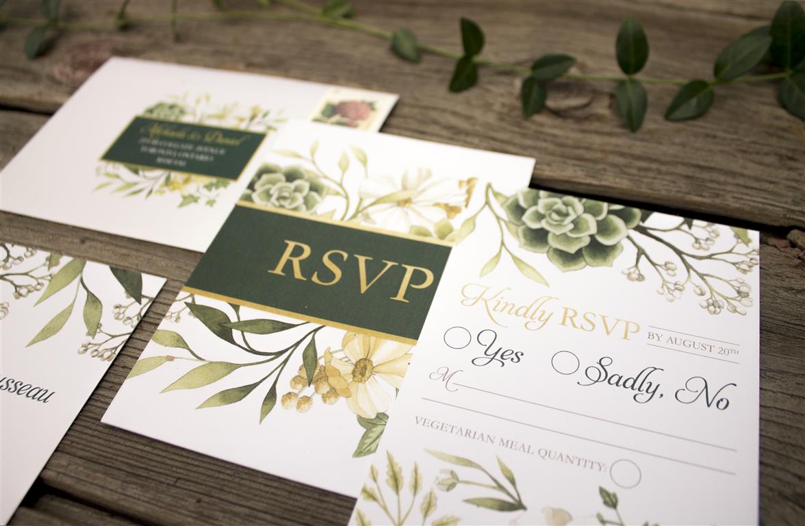 Botanical Enchanted Forest Wedding Invitations by Alicia's Infinity - www.aliciasinfinity.com