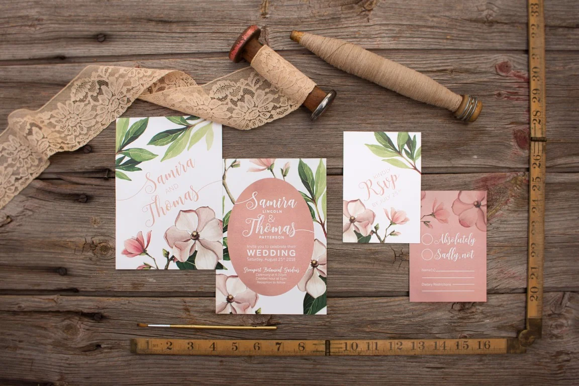 Blush Magnolia Botanical Illustration
