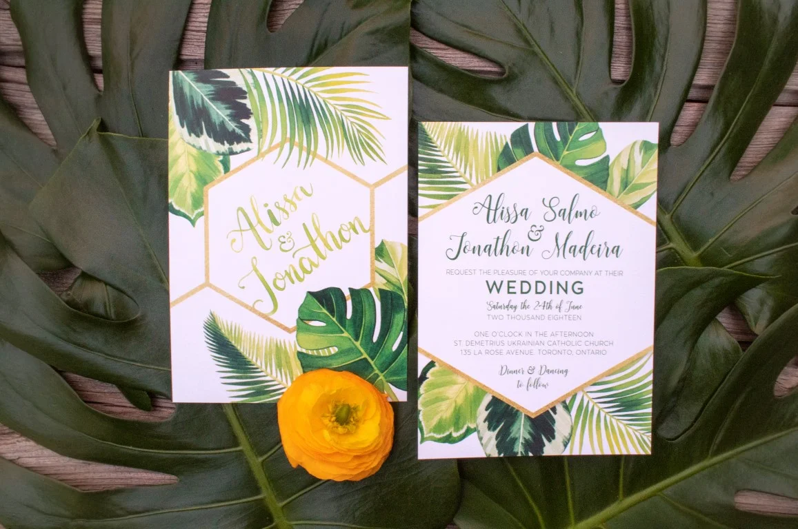 Tropical Palm and Monstera Leaves