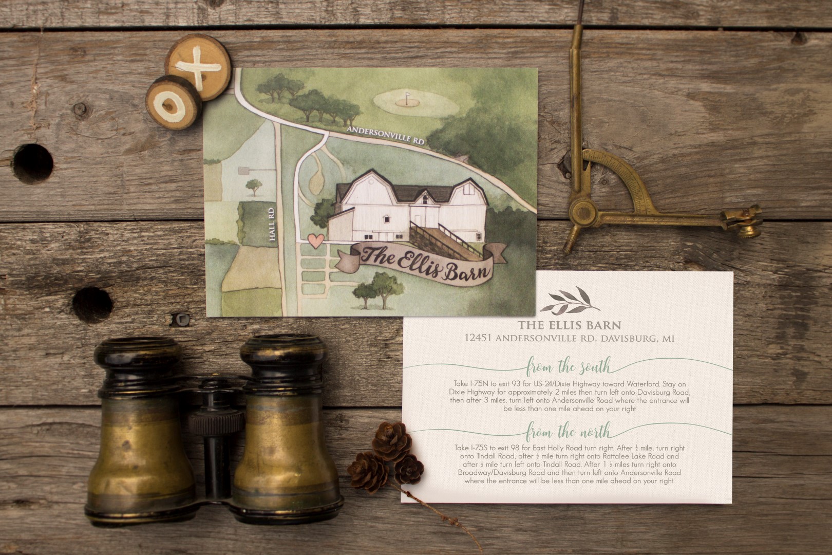 Rustic Wood Floral Wreath and Camping Wedding Invitations by by Alicia's Infinity - www.aliciasinfinity.com