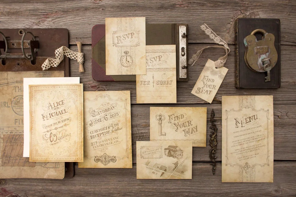 Vintage Tea-Stained Steampunk Wedding