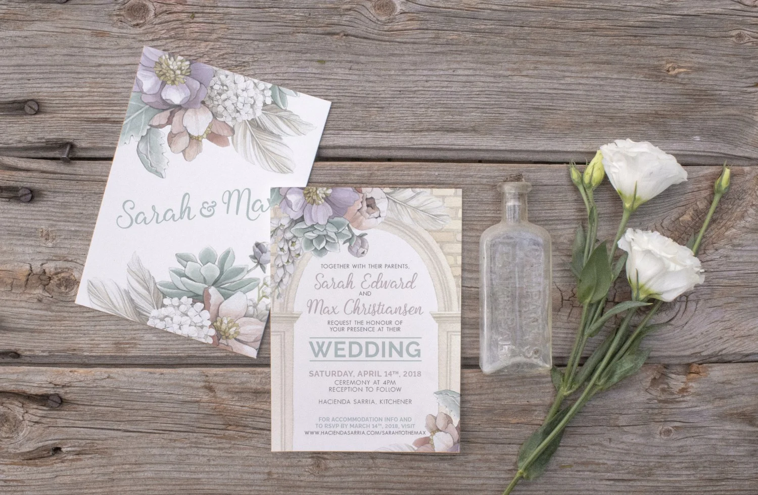 Hacienda Sarria – Blush, Sage and Lilac Wedding Invitations by Alicia’s Infinity - www.aliciasinfinity.com