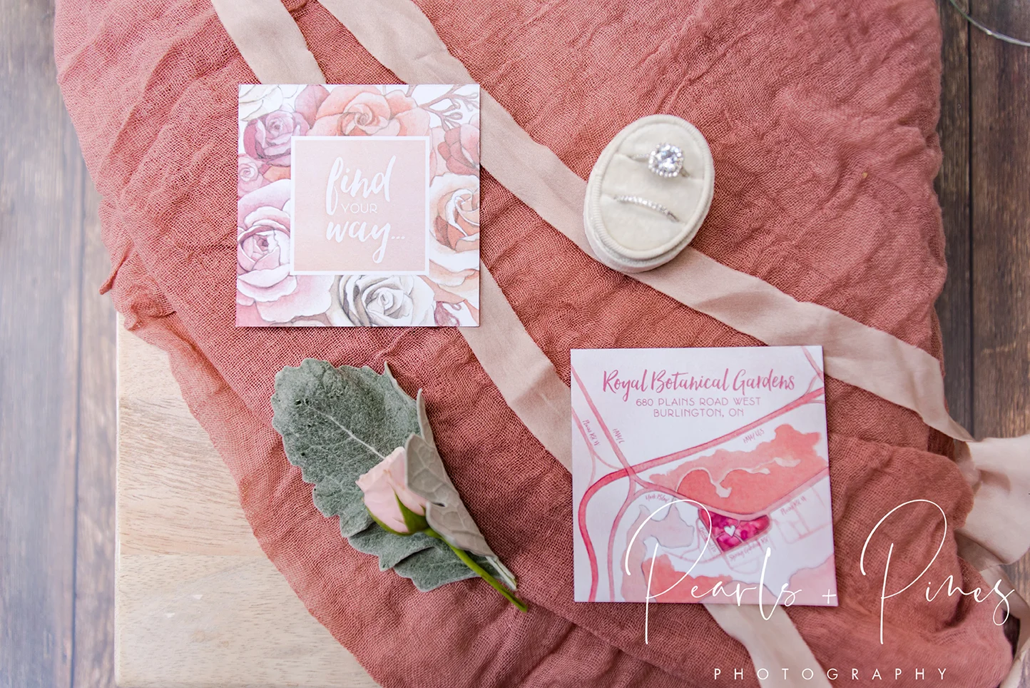 Blush Rose Gold Floral Wedding Invitations by Alicia's Infinity - www.aliciasinfinity.com