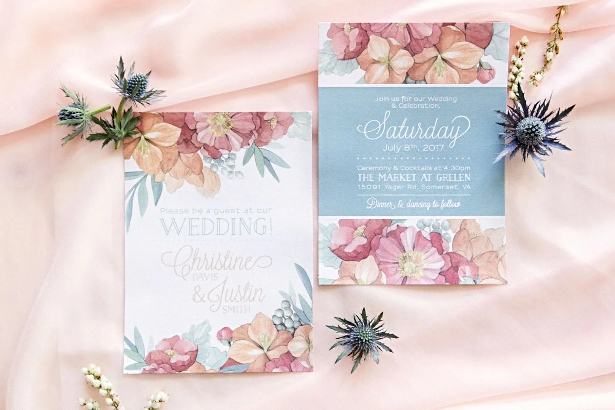 Peachy Coral Floral & Mint Succulent Floral